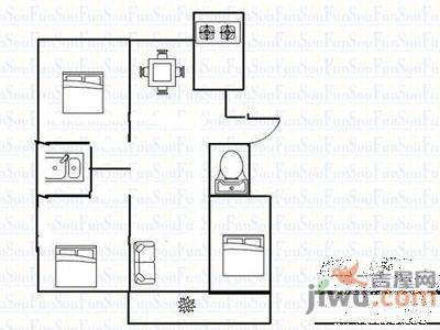 新星西巷2室1厅1卫户型图