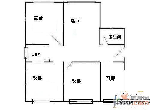 舒家小区2室1厅1卫户型图