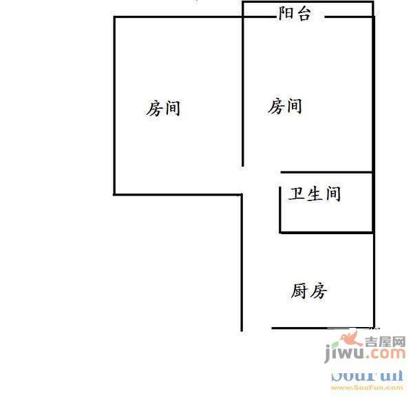 陈香花园1室1厅1卫户型图