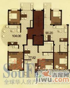 白领雅居3室2厅1卫144.7㎡户型图