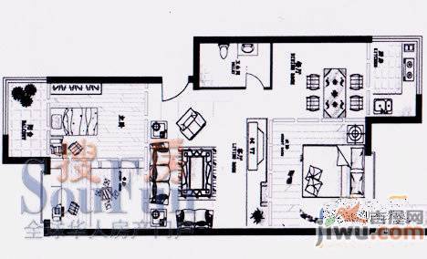 白领雅居3室2厅1卫144.7㎡户型图