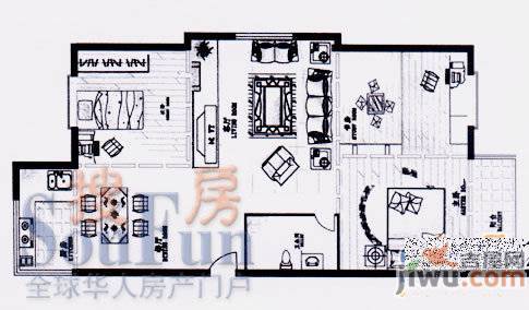 白领雅居3室2厅1卫144.7㎡户型图