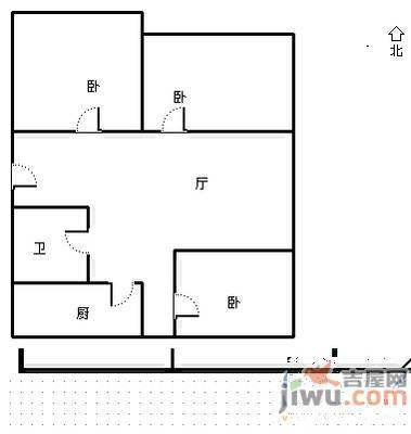 樗岚小区3室2厅1卫107㎡户型图