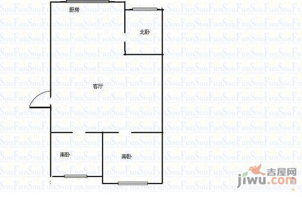 宫家岛小区2室2厅1卫户型图