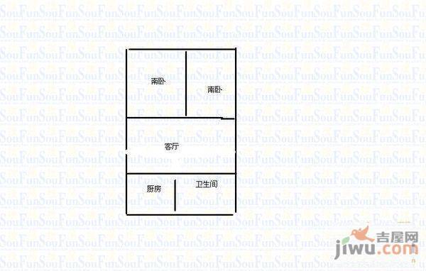 宫家岛小区2室2厅1卫户型图