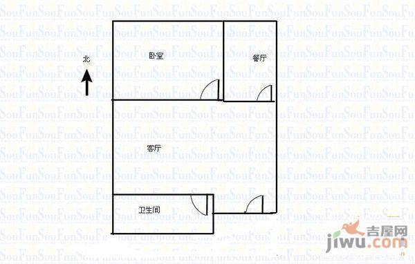 天一大厦1室1厅1卫户型图