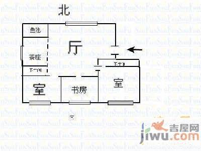 金沙滩花园3室2厅2卫123㎡户型图