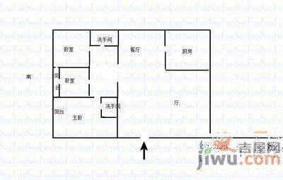 金沙滩花园3室2厅2卫123㎡户型图