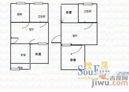 阳光富景花园3室2厅2卫136.6㎡户型图