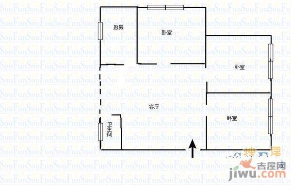 友谊宾馆2室1厅1卫71㎡户型图