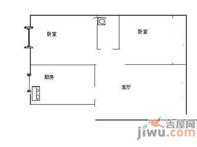 友谊宾馆2室1厅1卫71㎡户型图