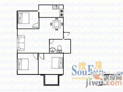 三元小区3室1厅1卫户型图