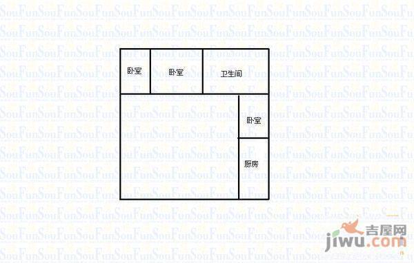 新胜路2室2厅1卫户型图