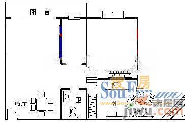 新胜路2室2厅1卫户型图