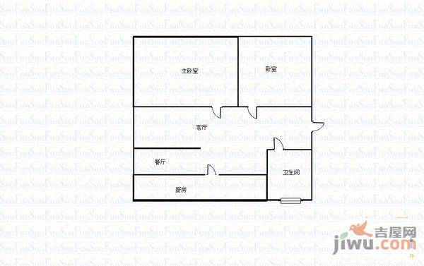 西花园1室1厅1卫户型图