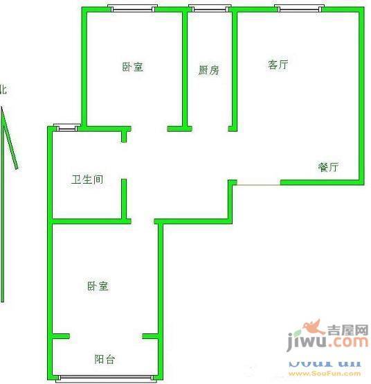 静海小区2室1厅1卫90㎡户型图