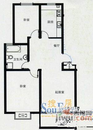 草埠小区3室2厅1卫户型图