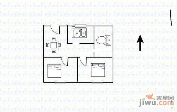 同合里1室1厅1卫户型图