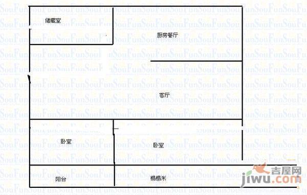 福利莱小区3室1厅1卫89㎡户型图