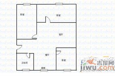 莱山晨光小区2室2厅1卫76㎡户型图