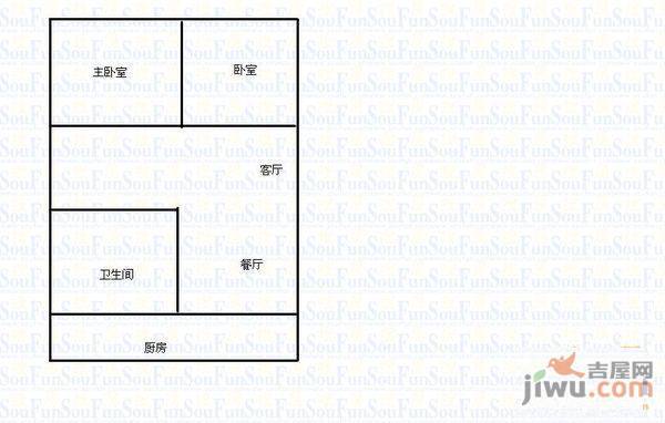 莱山晨光小区2室2厅1卫76㎡户型图