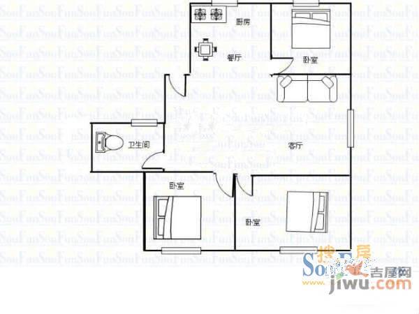 益丰小区3室2厅1卫户型图