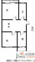 环山路2室2厅1卫64㎡户型图