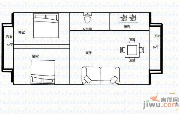 曙光名座3室1厅1卫111㎡户型图