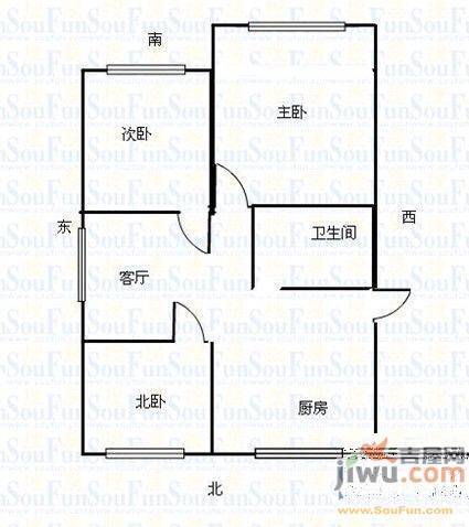 蓁山花园2室2厅1卫69㎡户型图