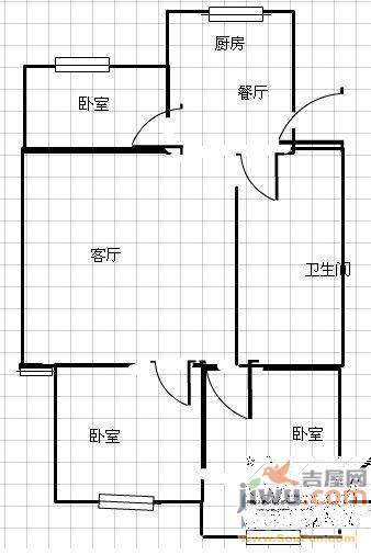 蓁山花园2室2厅1卫69㎡户型图