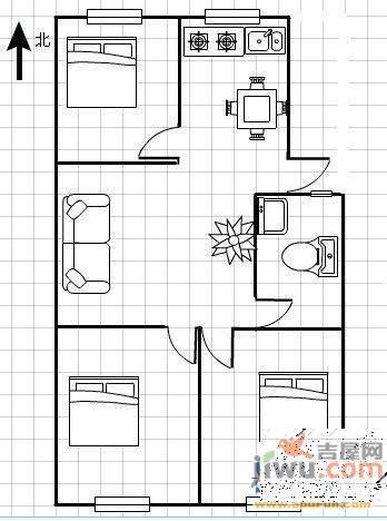 富豪西苑3室2厅1卫户型图