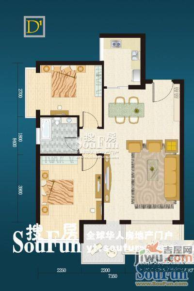 龙族海景3室2厅2卫124㎡户型图