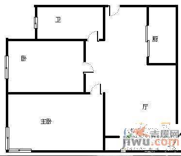 嘉城世纪花园2室2厅1卫73㎡户型图