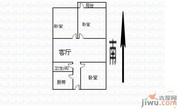 嘉城世纪花园2室2厅1卫73㎡户型图