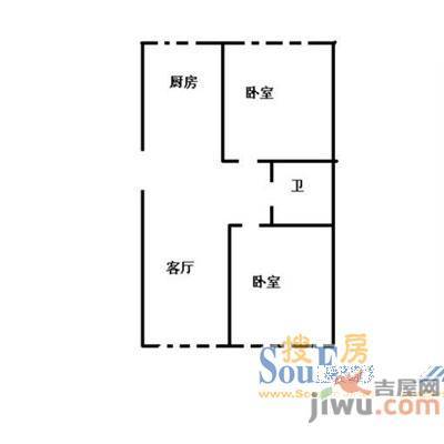 富铭公寓2室1厅1卫户型图