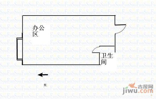 华达大厦1室1厅1卫户型图