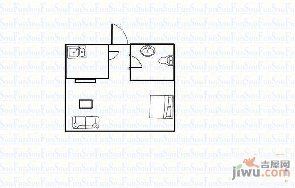 美航花园2室2厅1卫87㎡户型图