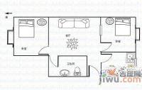 美航花园2室2厅1卫87㎡户型图