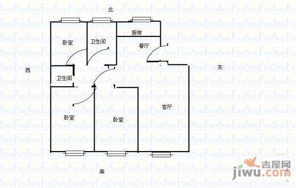 怡海翠庭3室2厅1卫户型图