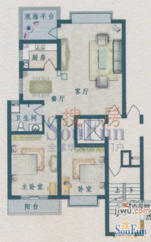 怡海翠庭3室2厅1卫户型图