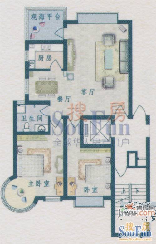 怡海翠庭3室2厅1卫户型图