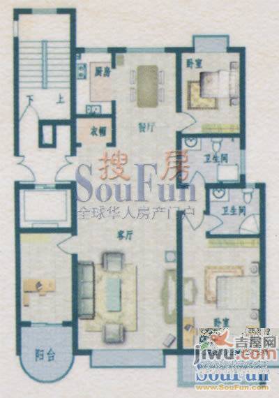 怡海翠庭3室2厅1卫户型图