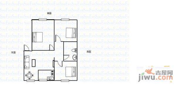 福祥新苑3室2厅1卫127㎡户型图