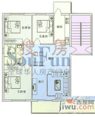 绿色家园3室2厅1卫101.5㎡户型图