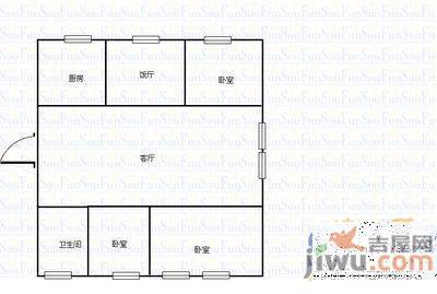 开元新村2室2厅2卫79㎡户型图