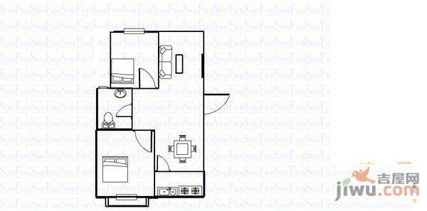 富豪花园3室2厅1卫89㎡户型图