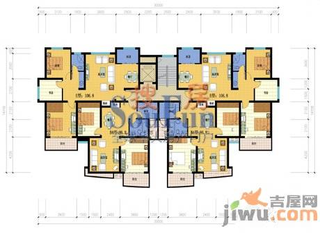 华海现代城2室2厅1卫116㎡户型图