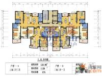 华海现代城3室2厅2卫128.8㎡户型图