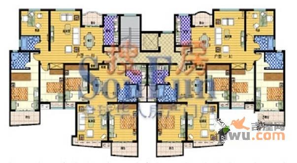 华海现代城2室2厅1卫126.8㎡户型图