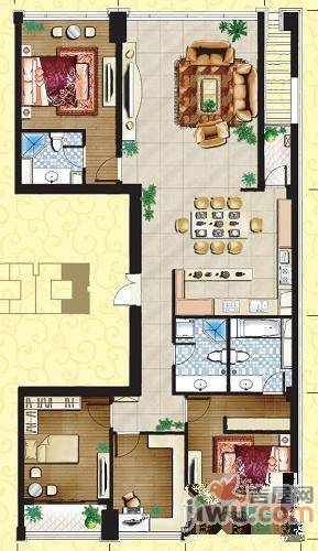 天鸿凯旋城4室2厅3卫178.3㎡户型图